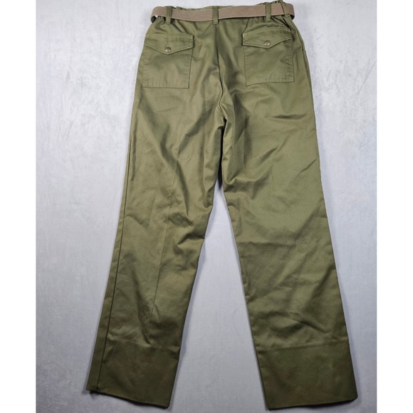 Vintage Boy Scouts of America Pants Mens 36 (Actual 32x32) Green Cargo Belted - Picture 2 of 10